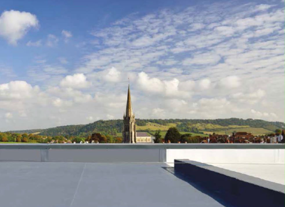 Completed Trocal PVC membrane flat roof